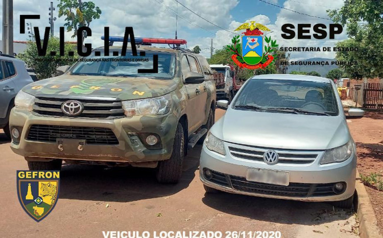 Gefron recupera veículo em zona rural de Vila Bela da Santíssima Trindade