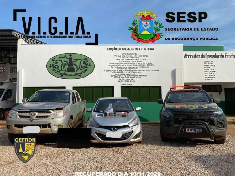 Gefron recupera veículos roubados e prende suspeitos de manter família em cárcere privado