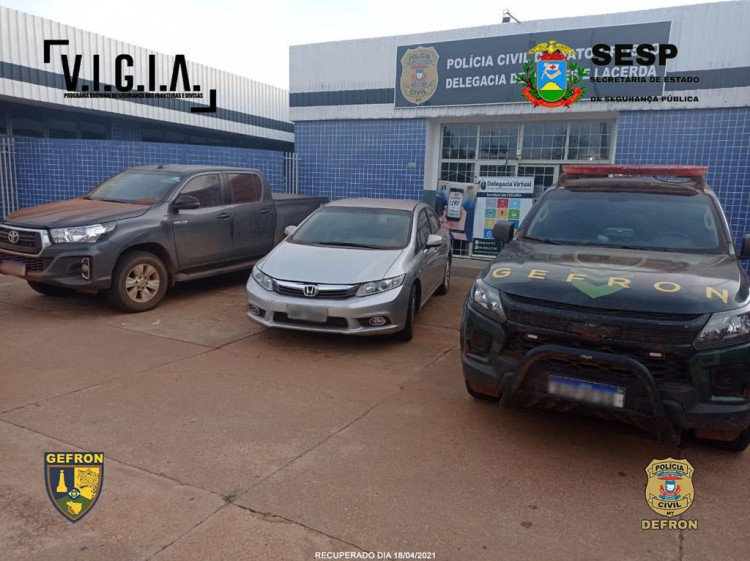 Gefron recupera veículos tomados de assalto em Jauru