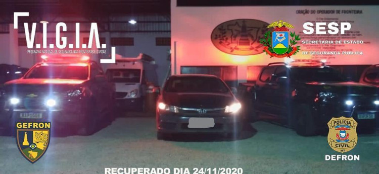 Na fronteira: suspeito é preso pelo Gefron. Veículo e dinheiro foram apreendidos