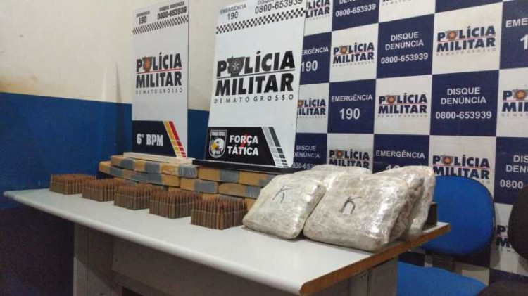 PM apreende 498 munições de fuzil, pasta base de cocaína e maconha