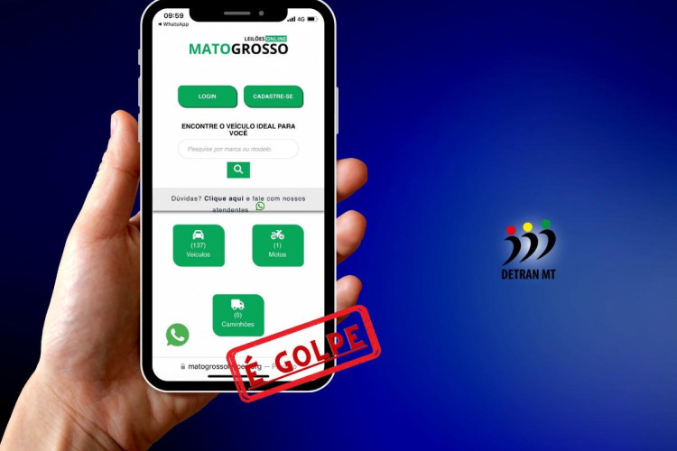 Detran-MT alerta sobre golpes envolvendo leilão de veículos em site falso