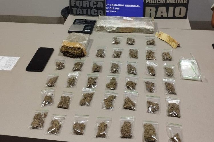 Força Tática prende dois homens em flagrante por tráfico de drogas em Sapezal