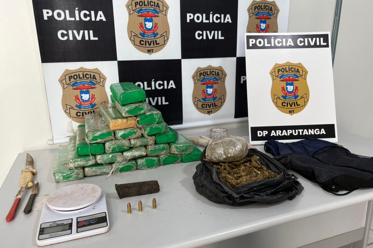 Polícia Civil resgata jovem prestes a ser executado e apreende cerca de 20 quilos de droga em Araputanga