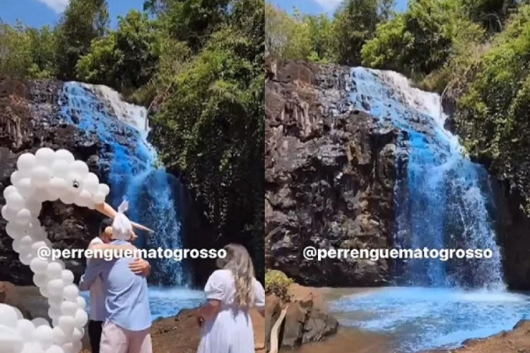 'Cachoeira azul' viraliza e levanta questões ambientais, de gênero e bom gosto