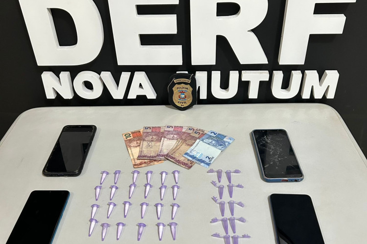 Dois adultos são presos e uma adolescente é apreendida por tráfico de drogas em Nova Mutum