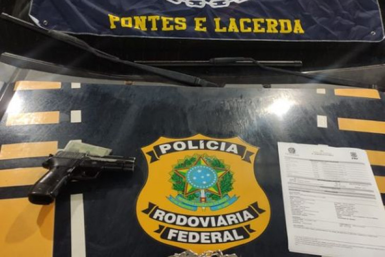 Em Pontes e Lacerda, PRF apreende pistola de fabricação caseira