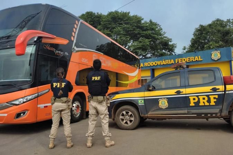 Em Sorriso, ônibus que voltava de Brasília é apreendido pela PRF