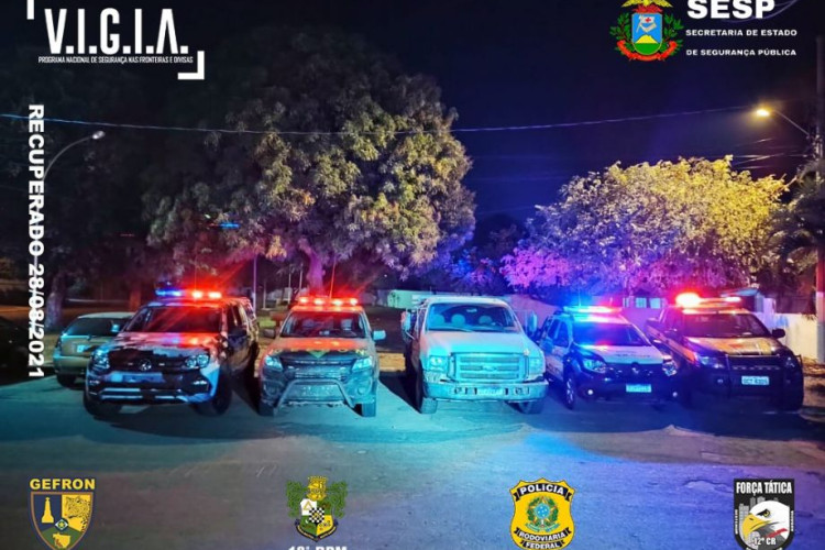 Forças de segurança recuperam caminhonete roubada e prende suspeito em Pontes e Lacerda