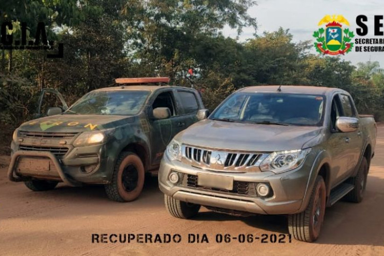 Gefron recupera caminhonete roubada em Pontes e Lacerda após perseguição na fronteira