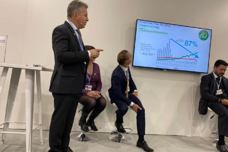 Na COP-26, governador apresenta estratégias para neutralizar carbono até 2035 em MT