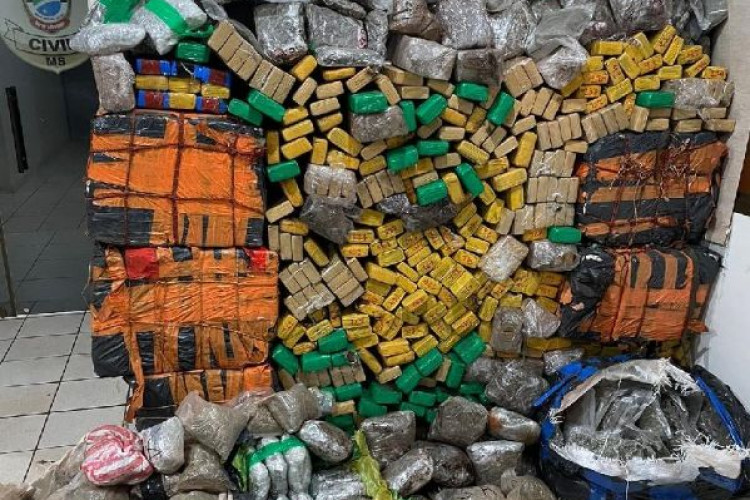 Polícia Civil apreende 690 quilos de maconha e skunk armazenados em casa-cofre