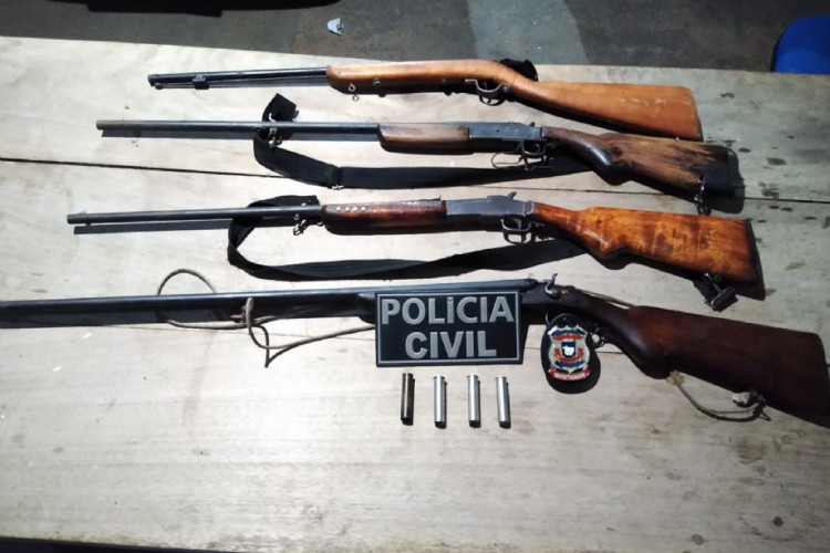 Polícia Civil apreende quatro armas de fogo após atendimento de violência doméstica em Mirassol D'Oeste