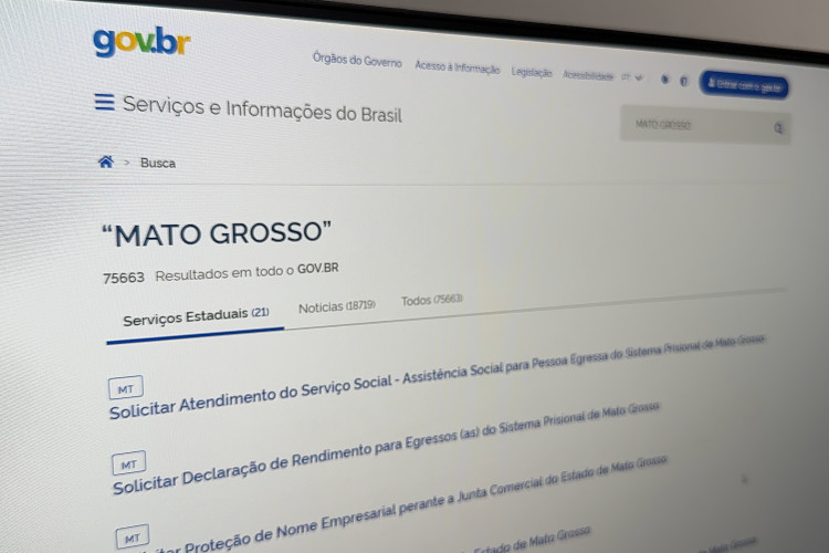 Portal de serviços do Governo de MT  passa a ser integrado ao Gov.Br