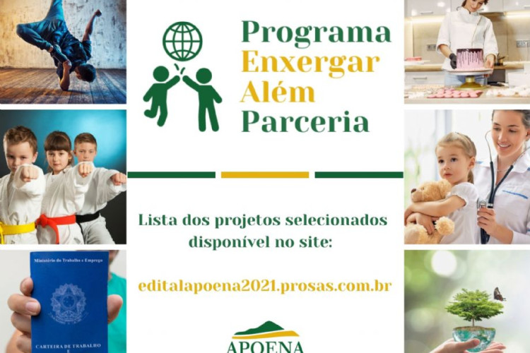 Sete projetos receberão o apoio da Apoena