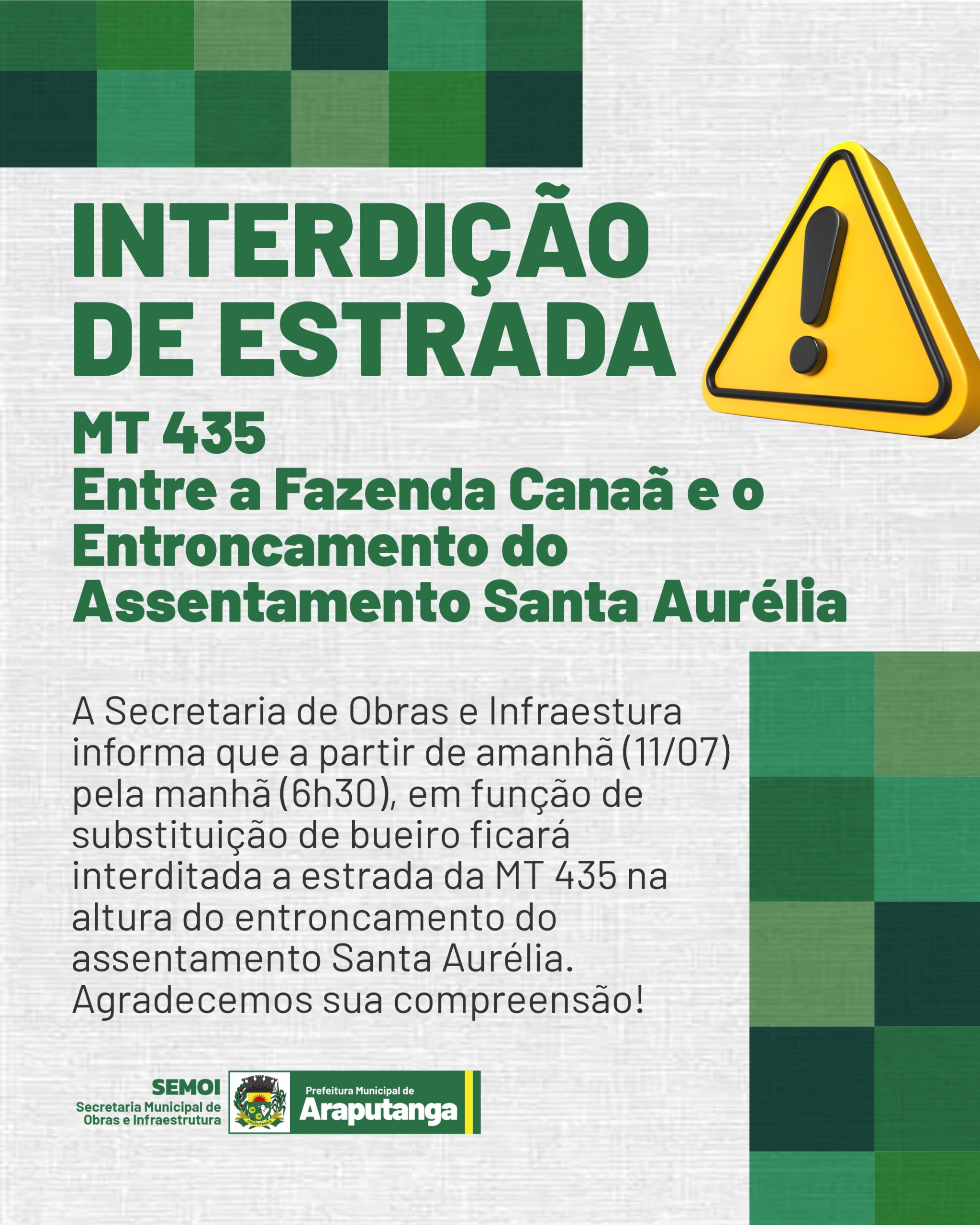 Substituição de bueiros na MT 435